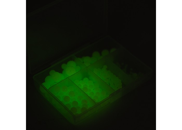 Набор силиконовых бусин XA-9038-B фосфорные белые