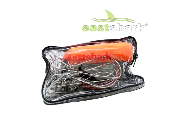 Кукан, 5 карабинов, металлический тросик и поплавок