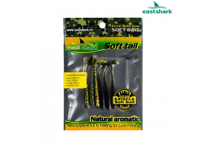 Силиконовая приманка ES3101 60 мм (6 шт/уп) color: K034