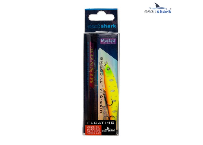 Воблер EastShark M-Small 6.5см. 3.8г. 0-0.5m Floating col.#006