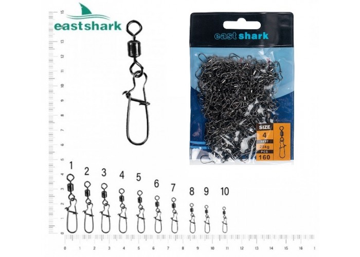 Вертлюг + карабин Американка техническая упаковка 160 шт №4