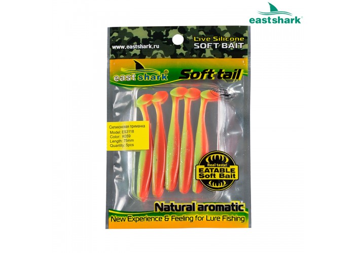 Силиконовая приманка ES3118 75 мм (5 шт/уп) color: K059