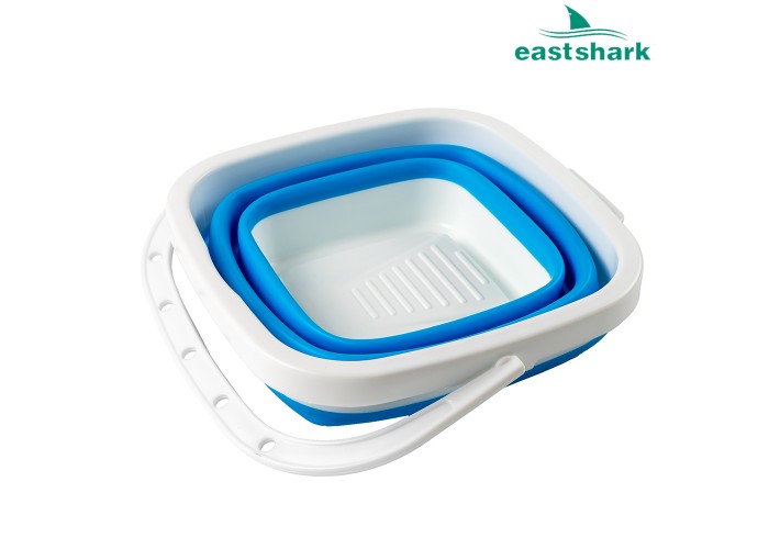 Ведро квадратное складное 25*14*20 5л синее