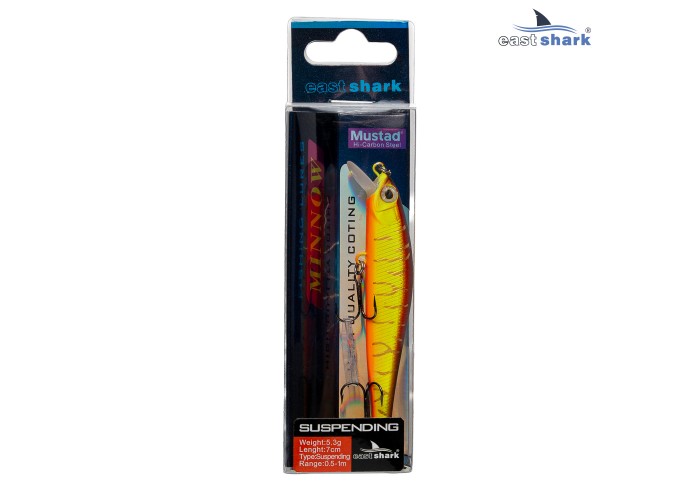 Воблер EastShark Minnow 7см. 5.3г. 0.5-1m Suspending col.#006