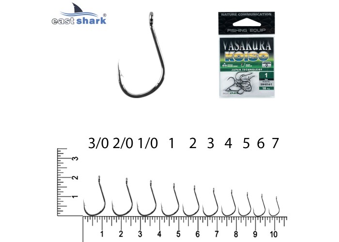 Крючки NEW EastShark Vasakura KOISO № 2 BL