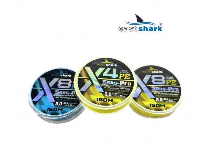 Шнур EastShark Sens-Pro X8 150м 0,12мм #0.6 голубой