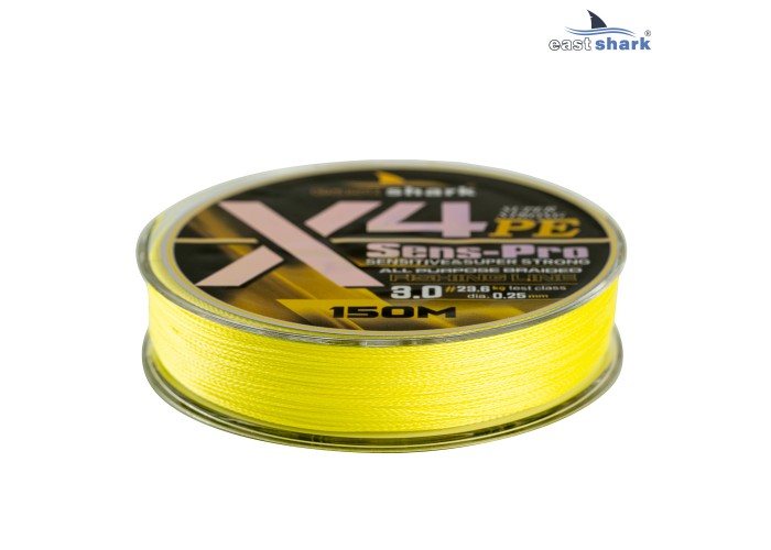 Шнур EastShark Sens-Pro X4 150м 0,22мм #2.5 желтый