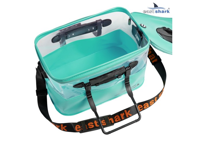 Мягкое ведро для живца EastShark ME 50*28*29 см бирюзовое