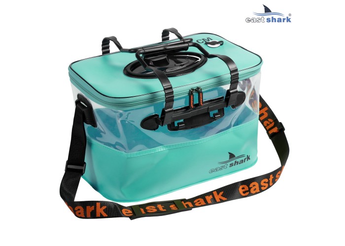 Мягкое ведро для живца EastShark ME 50*28*29 см бирюзовое
