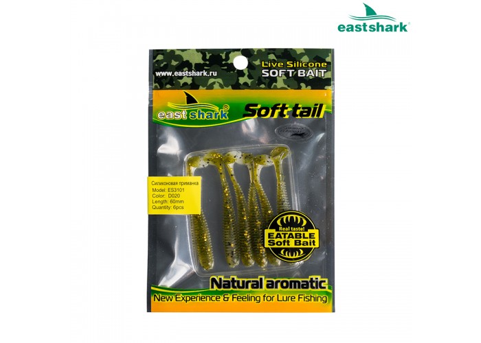 Силиконовая приманка ES3101 60 мм (6 шт/уп) color: D020