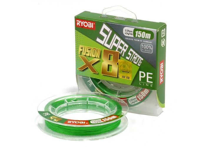 Шнур Ryobi Fusion X8 PE 150m 0,145mm #0.8 7,2kg зеленый