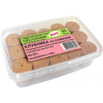 Гидропланктон Толстолобик XL 55г в контейнере 15 табл (Клубника со сливками)