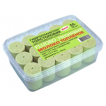 Гидропланктон Толстолобик XL 55г в контейнере 15 табл FLUORO (Молоко топленое)