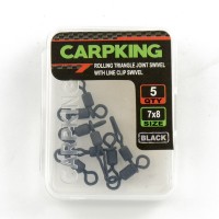 Вертлюг тройной с клипсой Carpking CK9215-0708 #7X8 (5шт в упак)
