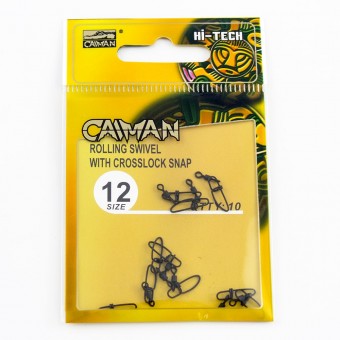 Застежка с вертлюгом Caiman 216009 black mat #12 10шт/уп