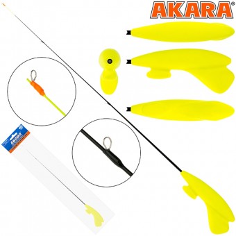 Удочка зимняя Akara RHS-Y3 желтая (хлыст стеклопласт безкивковый мягкий с 3 кольцами)